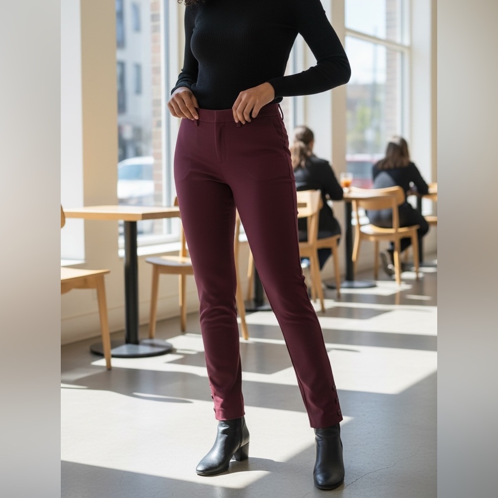 LOFT Burgundy Trousers